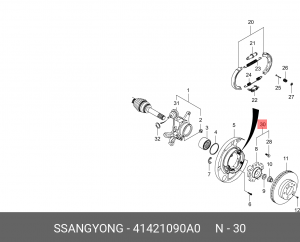 Ступица колеса 41421090A0 SSANG YONG