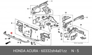 Облицовка передка 60332SH4A01ZZ HONDA