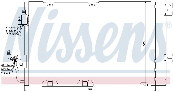 Конденсатор, кондиционер 94807 NISSENS