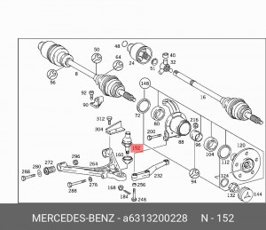 Опора шаровая подвески A 631 320 02 28 MERCEDES BENZ