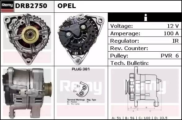Генератор DRB2750 DELCO REMY