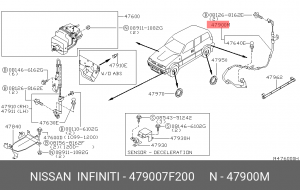 Датчик, частота вращения колеса 47900-7F200 NISSAN