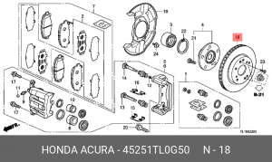 Диск тормозной 45251-TL0-G50 HONDA