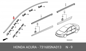 Молдинг крыши 73168SNA013 HONDA