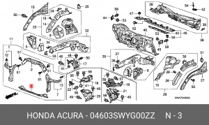 Балка крепления радиатора 04603SWYG00ZZ HONDA