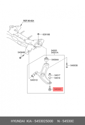 Опора шаровая подвески 54530-25000 MOBIS
