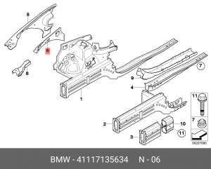 Полка брызговика 41 11 7 135 634 BMW