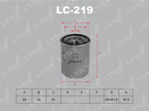 Фильтр масляный двигателя LC-219 LYNXAUTO