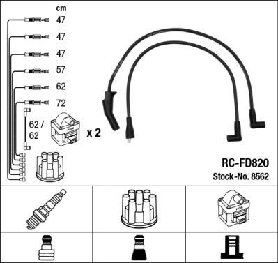 Ккомплект проводов зажигания 8562 NGK NTK