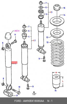 Пружина подвески AM90BX-18080-AA FORD