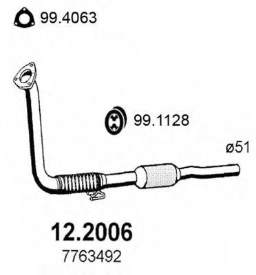 Предглушитель выхлопных газов 122006 ASSO