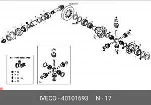 Уплотняющее кольцо, дифференциал 40101693 IVECO