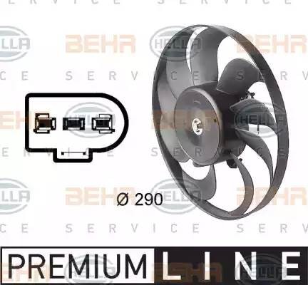 Вентилятор, конденсатор кондиционера 8EW 009 144-601 HELLA