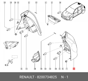 Фонарь задний 8200734825 RENAULT