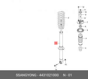 Амортизатор подвески 4431021000 SSANG YONG