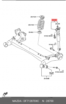 Амортизатор подвески DF712870XC MAZDA