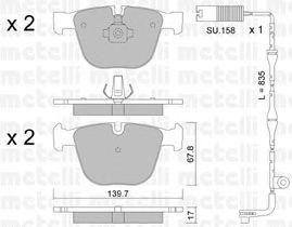 Комплект тормозных колодок, диско 2207732K METELLI