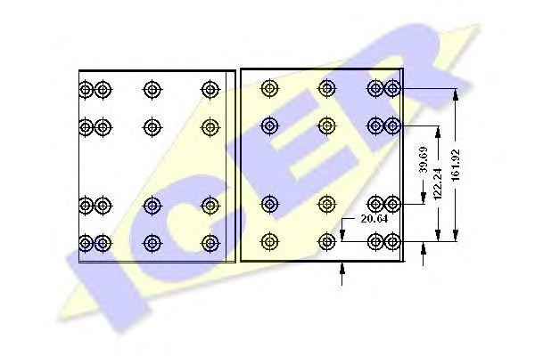 Комплект тормозных башмаков, барабанные тормоза 21834000 ICER
