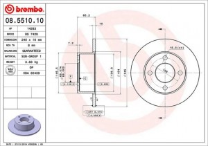 Тормозной диск 08.5510.10 BREMBO