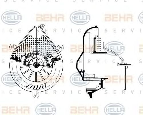 Электродвигатель, вентиляция салона 8EW009159681 HELLA
