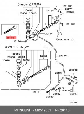 Ремкомплект, главный цилиндр MR519551 MITSUBISHI
