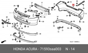 Кронштейн крепления бампера 71593SAA003 HONDA