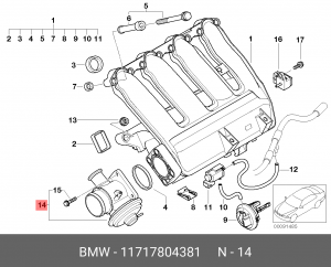 Клапан рециркуляции выхлопных газов EGR 11 71 7 804 381 BMW