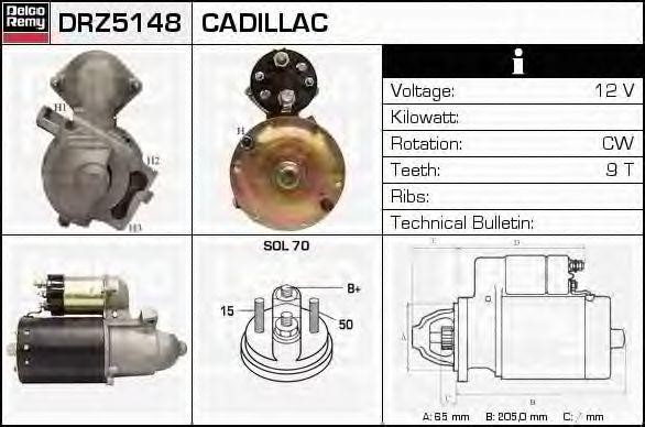 Стартер DRZ5148 DELCO REMY