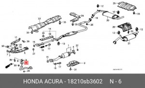 Выпускной трубопровод 18210SB3602 HONDA