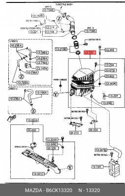 Фильтр воздушный B6CK13320 MAZDA