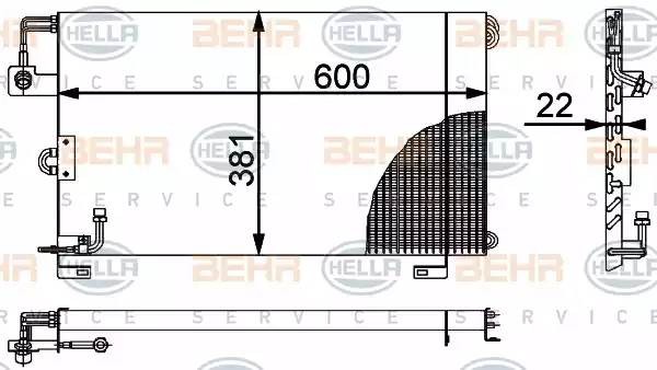 Конденсатор, кондиционер 8FC351317211 HELLA