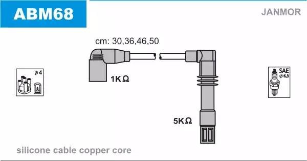 Ккомплект проводов зажигания ABM68 JANMOR