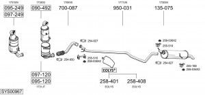 Глушитель выхлопных газов конечный 154365 BOSAL