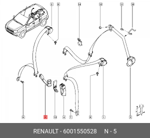 Фиксатор ремня безопасности 6001550528 RENAULT