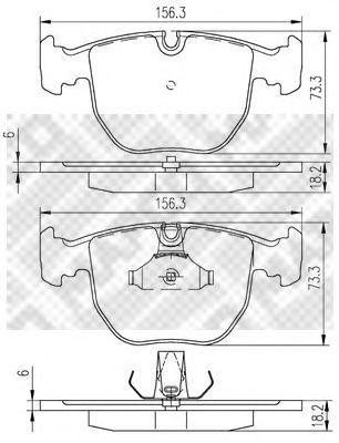 Комплект тормозных колодок, диско 6708 MAPCO