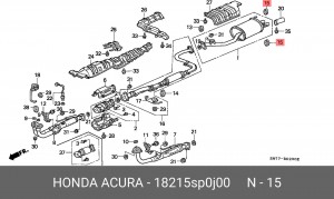 Кронштейн, глушитель 18215SP0J00 HONDA