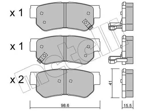 Комплект тормозных колодок, диско 2203650 METELLI