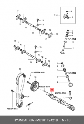 Распредвал MB10112421B HYUNDAI KIA