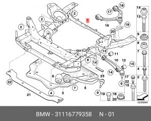 Подрамник передней подвески 31116779358 BMW