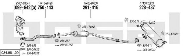 Система выпуска ОГ 08498100 BOSAL