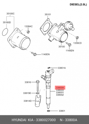 Форсунка 3380027000 HYUNDAI KIA