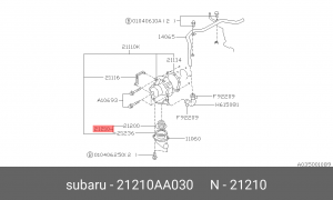 Термостат, охлаждающая жидкость 21210AA030 SUBARU