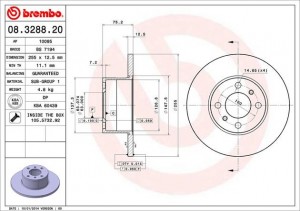Тормозной диск 08.3288.20 BREMBO