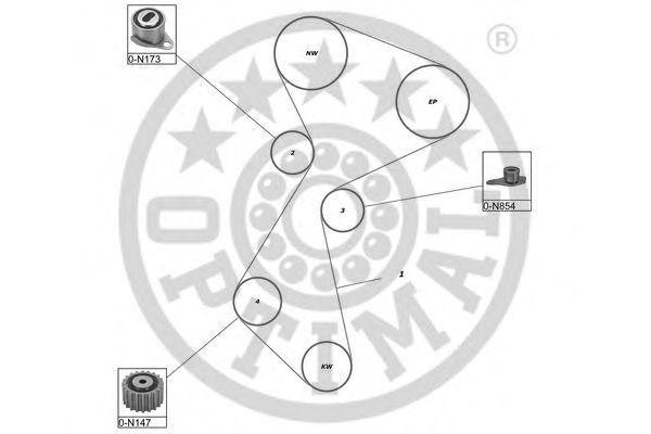 Комплект ремня ГРМ SK-1107 OPTIMAL