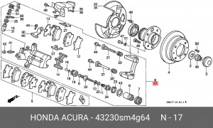 Тормозной суппорт 43230SM4G64 HONDA