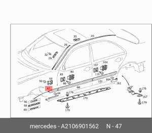 Молдинг крыла A2106901562 MERCEDES BENZ