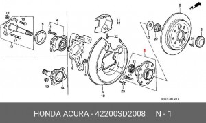 Комплект подшипника ступицы колеса 42200SD2008 HONDA