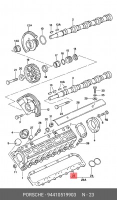 Прокладка, крышка головки цилиндра 94410519903 PORSCHE