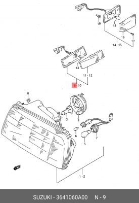 Повторитель указателя поворота 36410-60A00 SUZUKI