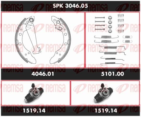 Комплект тормозных колодок SPK 3046.05 REMSA